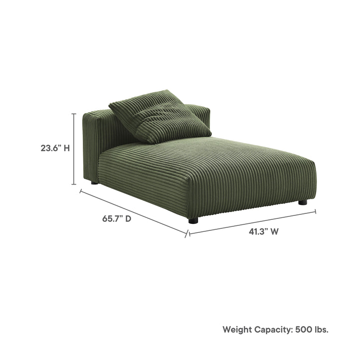 Modway Solace Modular Corduroy Upholstered Armless Chaise Lounge Living Room Furniture - View 11
