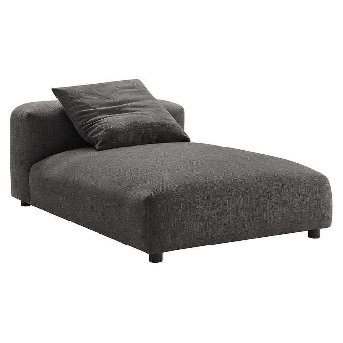 Modway Solace Modular Upholstered Fabric Armless Chaise Lounge Living Room Furniture in Brown