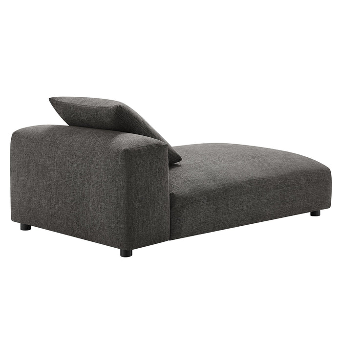 Modway Solace Modular Upholstered Fabric Armless Chaise Lounge Living Room Furniture - Dimensions