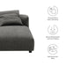 Modway Solace Modular Upholstered Fabric Armless Chaise Lounge Living Room Furniture in Brown - Side View