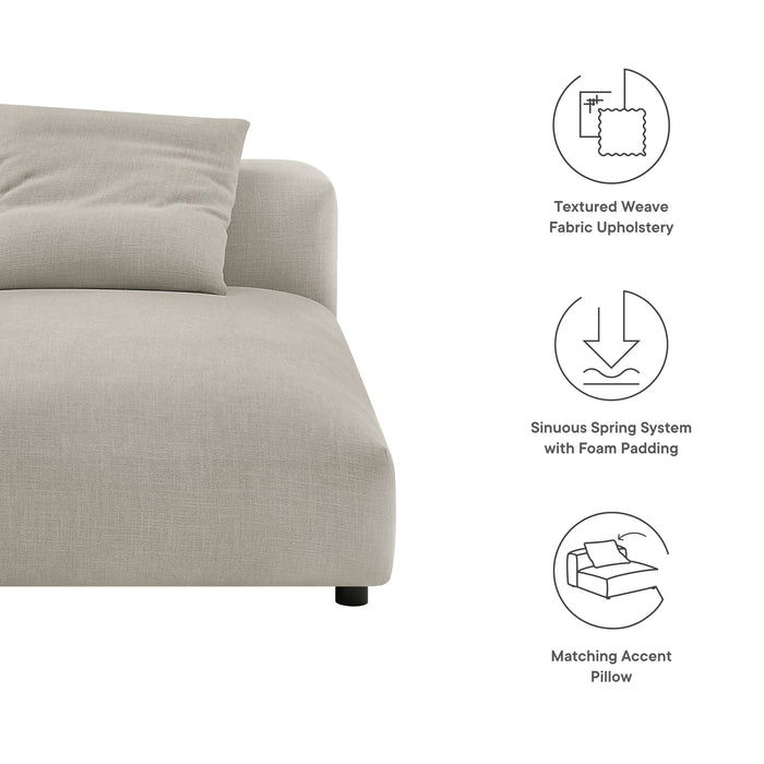 Modway Solace Modular Upholstered Fabric Armless Chaise Lounge Living Room Furniture - View 10
