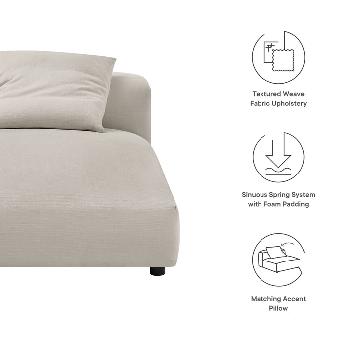Modway Solace Modular Upholstered Fabric Armless Chaise Lounge Living Room Furniture - View 18