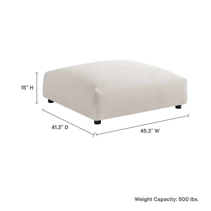 Modway Solace Modular Upholstered Fabric Ottoman Living Room Furniture in Gray - Detail View
