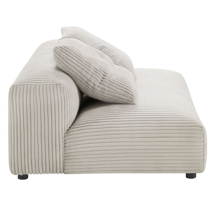 Modway Solace Modular Corduroy Upholstered Armless Loveseat and Ottoman Set Living Room Furniture - Dimensions
