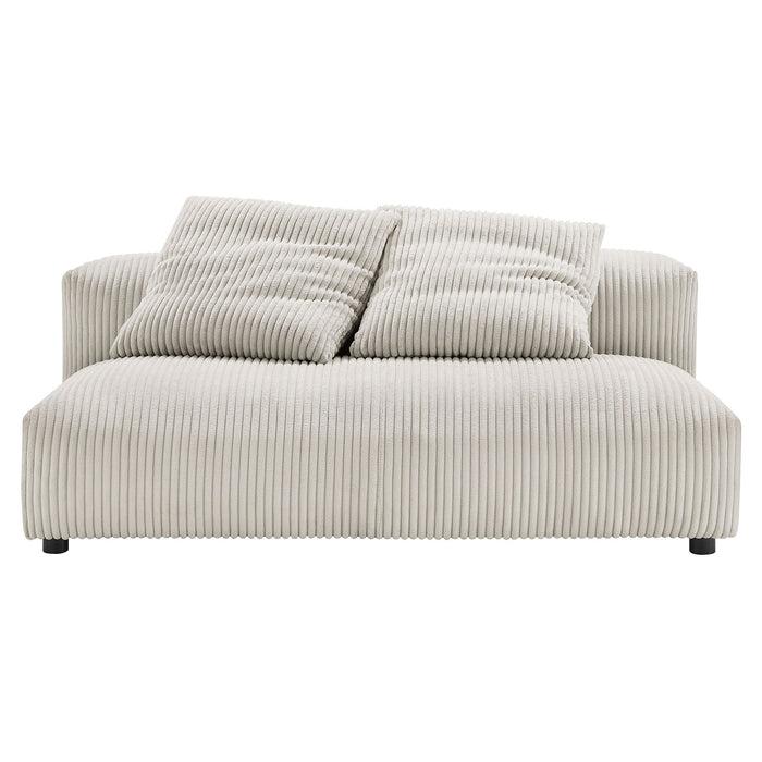 Modway Solace Modular Corduroy Upholstered Armless Loveseat and Ottoman Set Living Room Furniture - View 9
