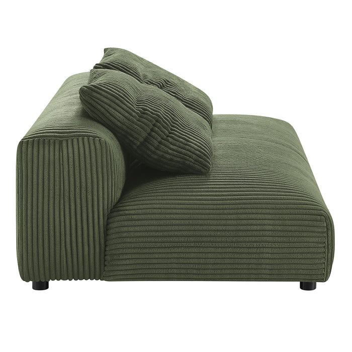 Solace 4-Piece Modular Corduroy Upholstered Sectional Sofa With Ottoman sectional sofa back view