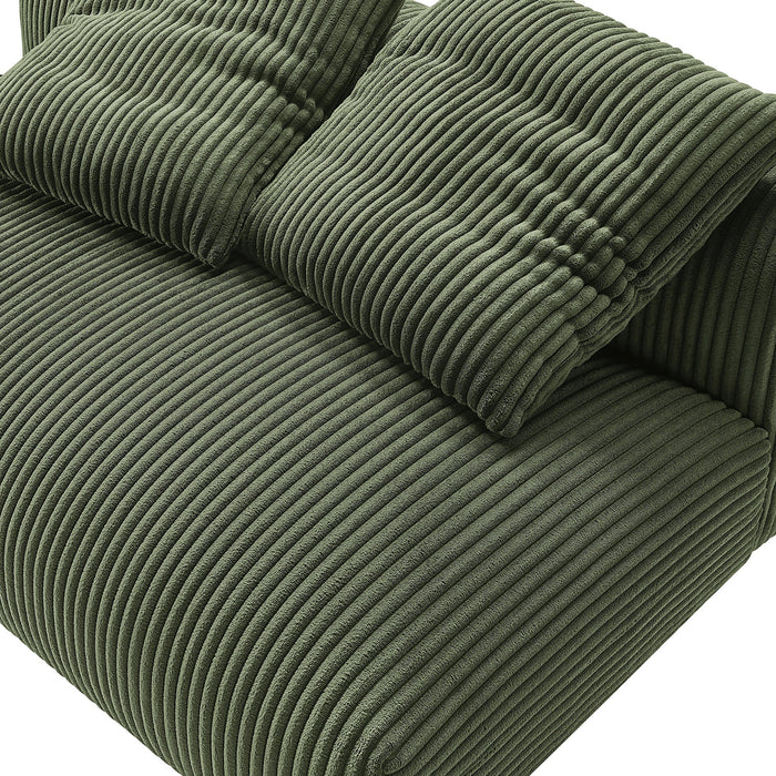 Solace Modular Corduroy Loveseat - lifestyle in-use