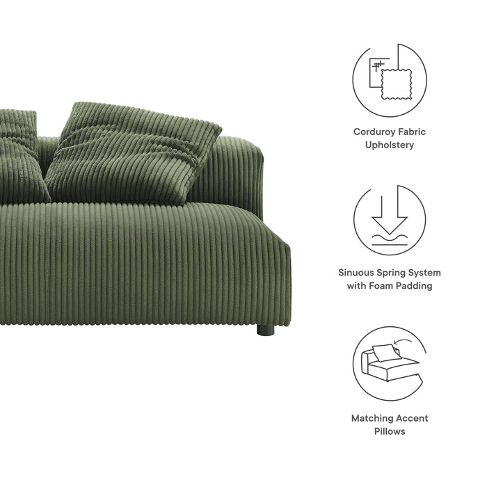 Solace Modular Corduroy Loveseat - side view
