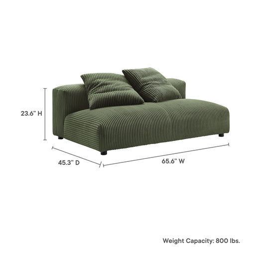 Solace Modular Corduroy Loveseat - angle view