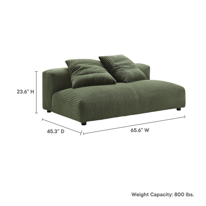 Solace Modular Corduroy Loveseat - angle view