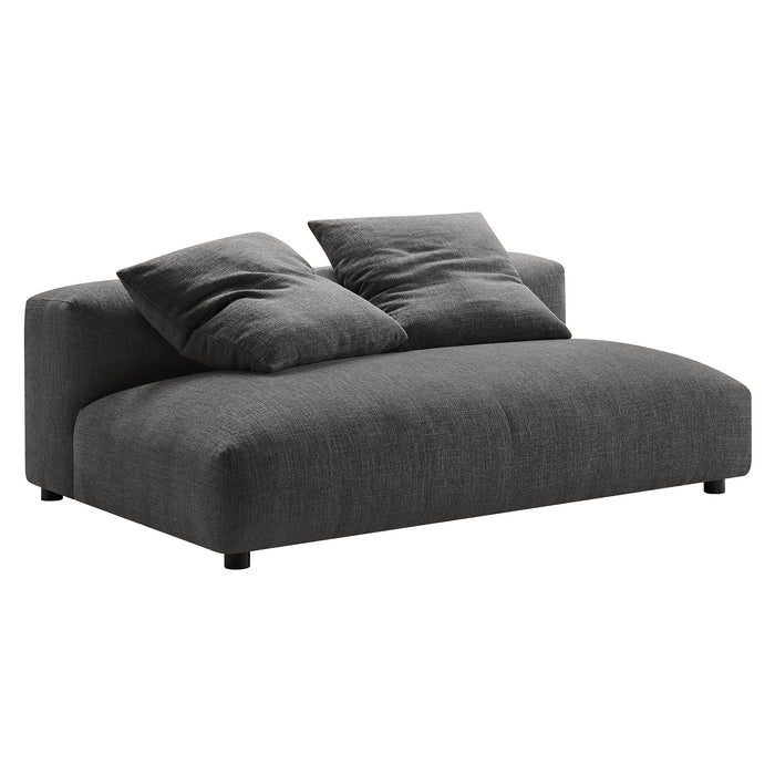 Solace Modular Upholstered Armless Loveseat and Ottoman Set for Modern Comfort and Style - back view