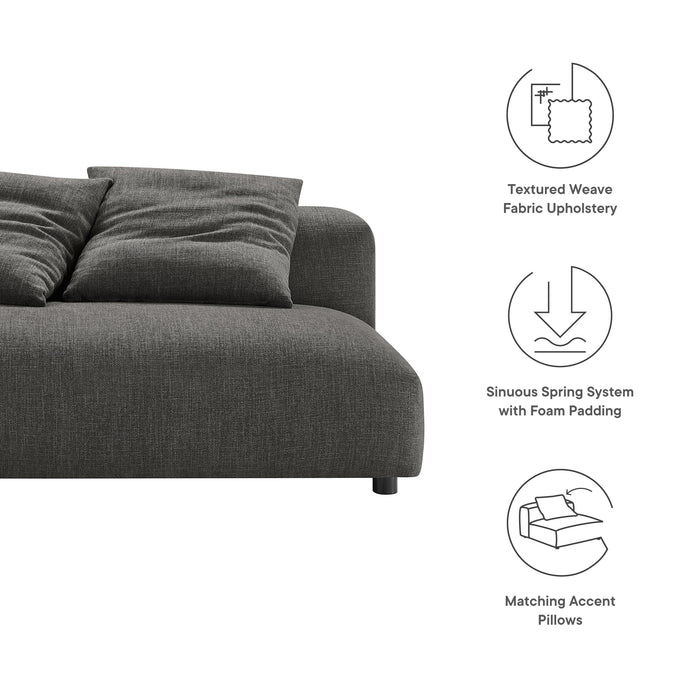 Solace Modular Upholstered Armless Loveseat - side view