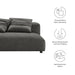 Solace Modular Upholstered Armless Loveseat - side view