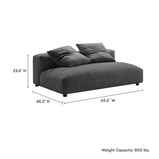 Solace Modular Upholstered Armless Loveseat - angle view