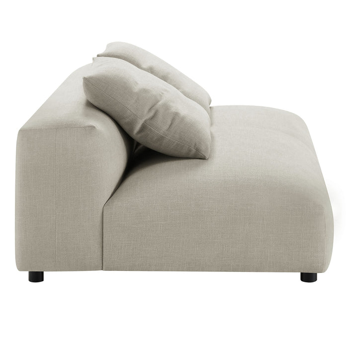 Solace 4-Piece Modular Upholstered Fabric Sectional Sofa With Ottoman sectional sofa back view