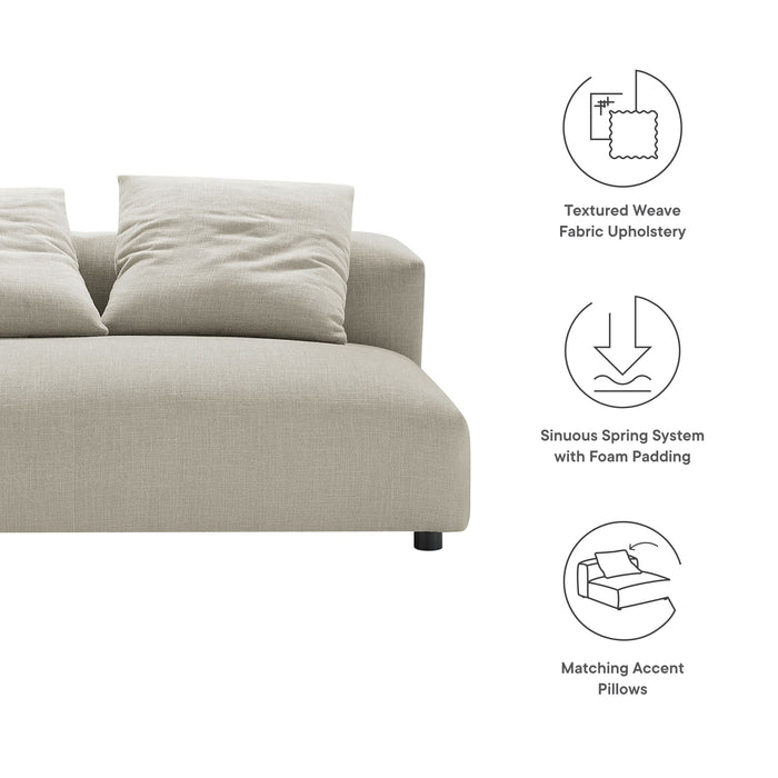Solace Modular Upholstered Armless Loveseat - interior view