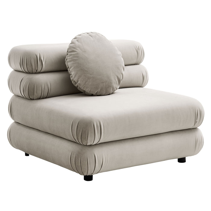 Jubilee 3-Piece Modular Performance Velvet Sectional Sofa Almond