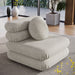 Jubilee Modular Performance Velvet Armless Chair Almond