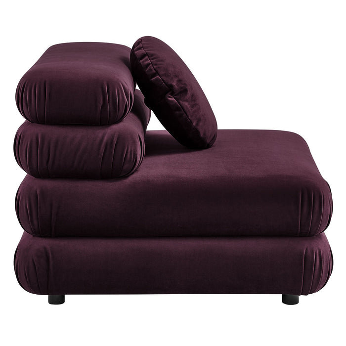 Jubilee 5-Piece Modular Performance Velvet Sectional Sofa by Modway - view 24