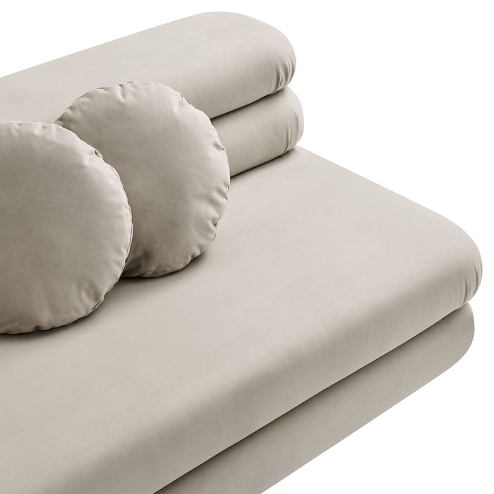 Jubilee Modular Performance Velvet Armless Loveseat Almond