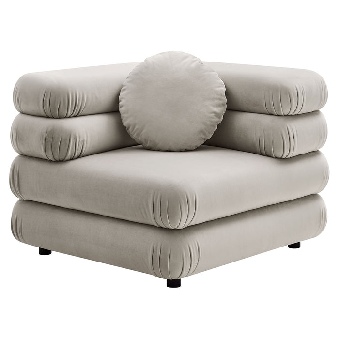 Jubilee 5-Piece Modular Performance Velvet Sectional Sofa by Modway - alternate view