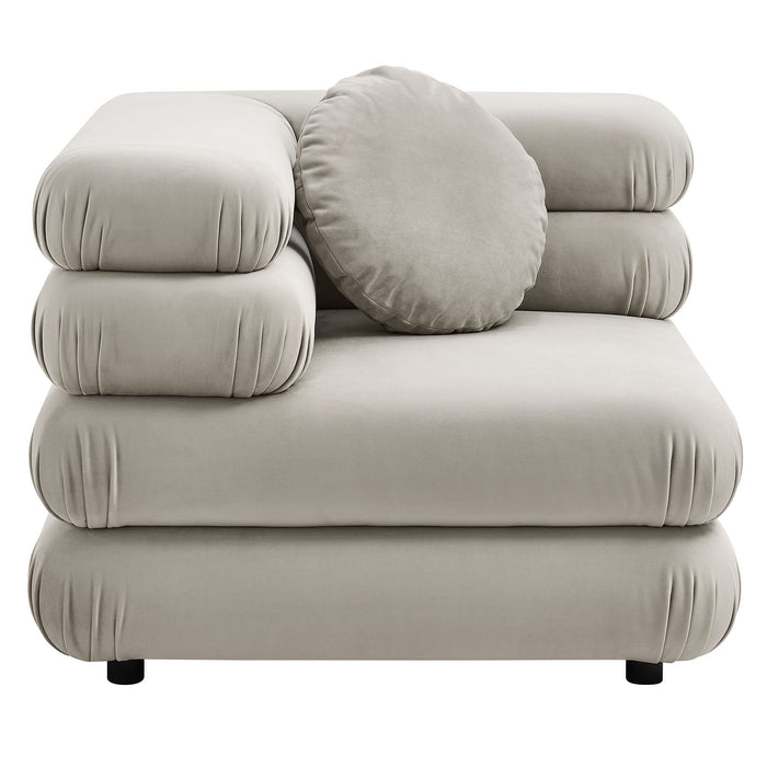 Jubilee Modular Performance Velvet Corner Chair Almond