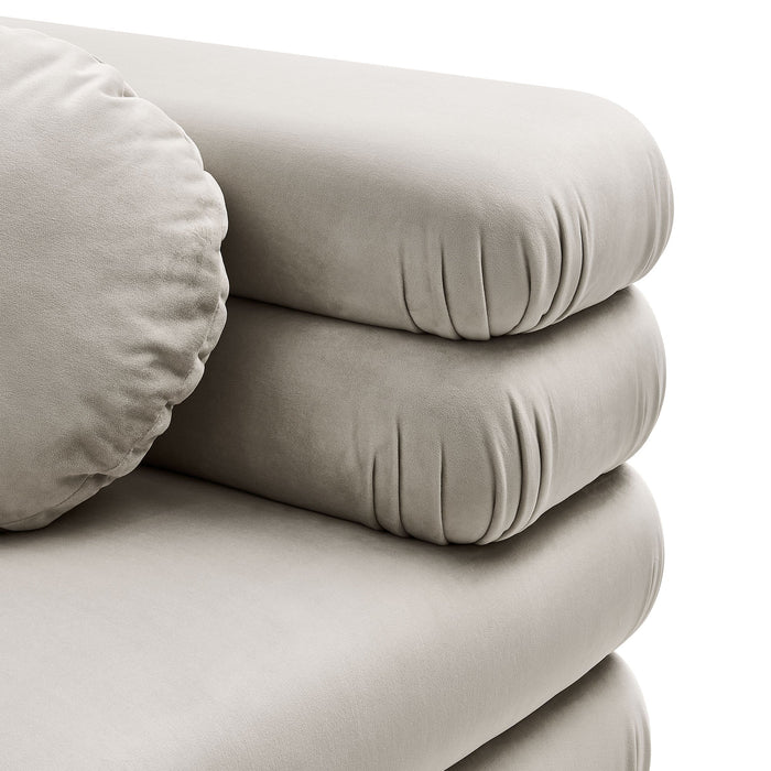 Jubilee Modular Performance Velvet Corner Chair Almond