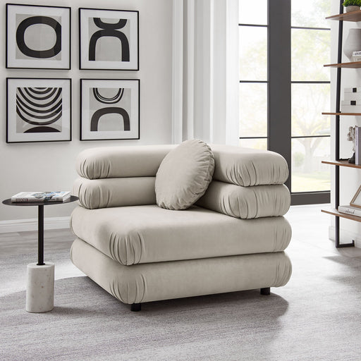 Jubilee Modular Performance Velvet Corner Chair Almond