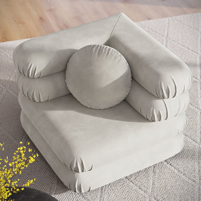 Jubilee Modular Performance Velvet Corner Chair Almond