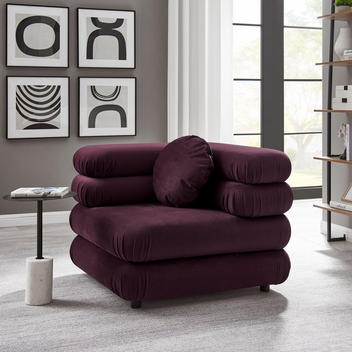 Jubilee Modular Performance Velvet Corner Chair Mulberry
