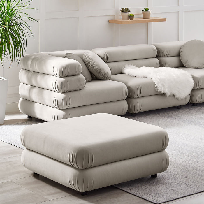 Modway Jubilee Modular Performance Velvet Ottoman Living Room Furniture - Close-Up