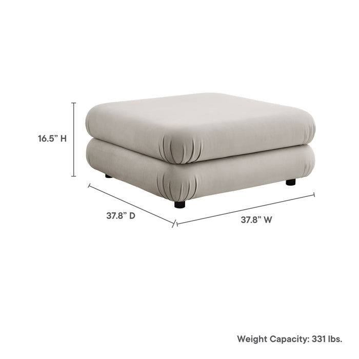 Modway Jubilee Modular Performance Velvet Ottoman Living Room Furniture in Brown - Detail View