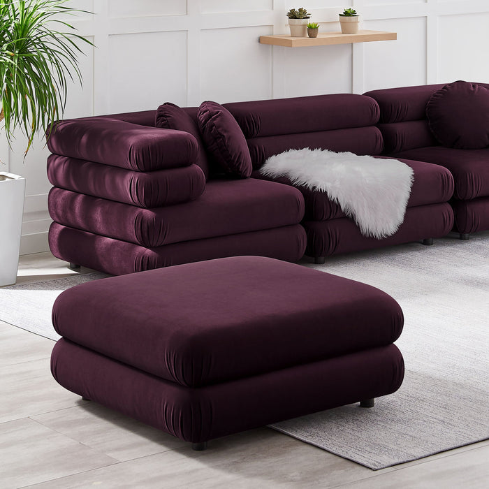 Modway Jubilee Modular Performance Velvet Ottoman Living Room Furniture - View 12