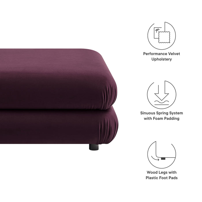 Modway Jubilee Modular Performance Velvet Ottoman Living Room Furniture - View 10