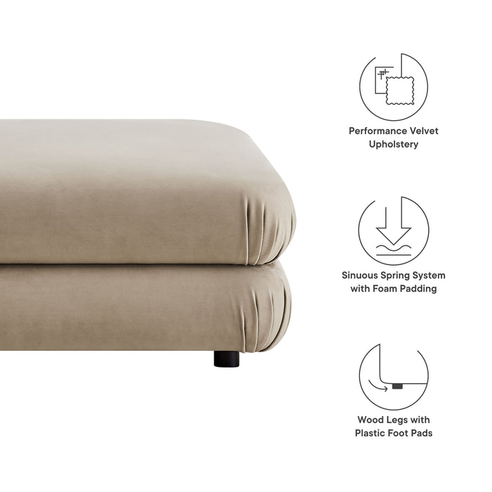 Modway Jubilee Modular Performance Velvet Ottoman Living Room Furniture - View 18