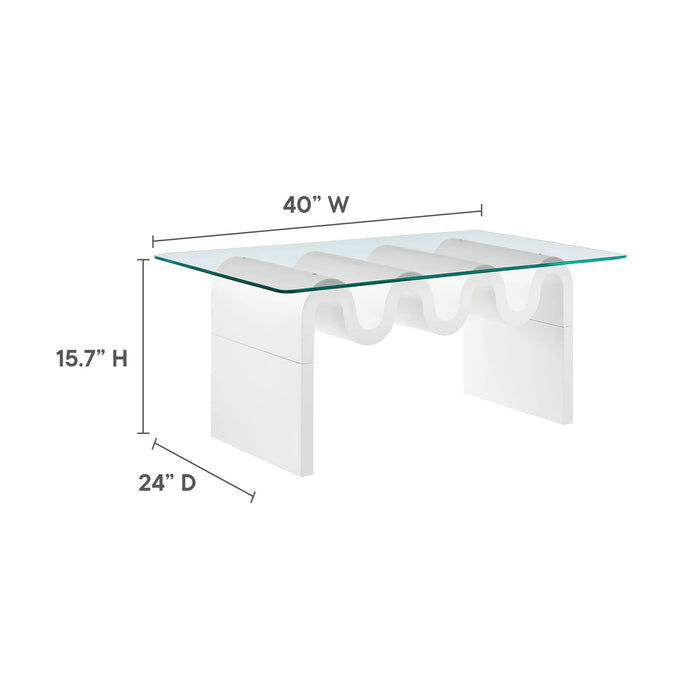Ondine Glass Top Coffee Table