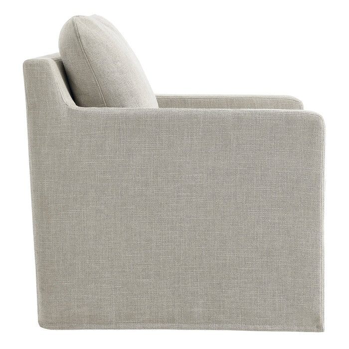 Serene Fabric Slipcovered Swivel Armchair