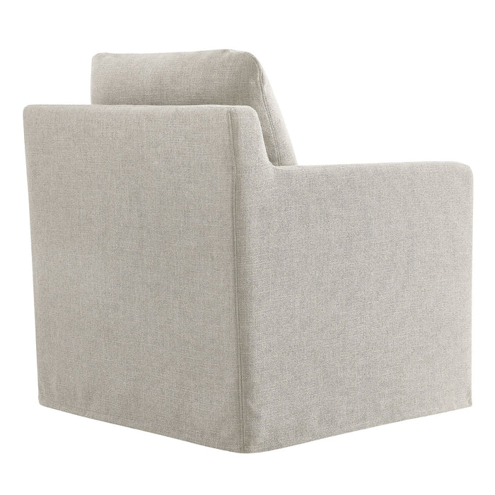 Serene Fabric Slipcovered Swivel Armchair