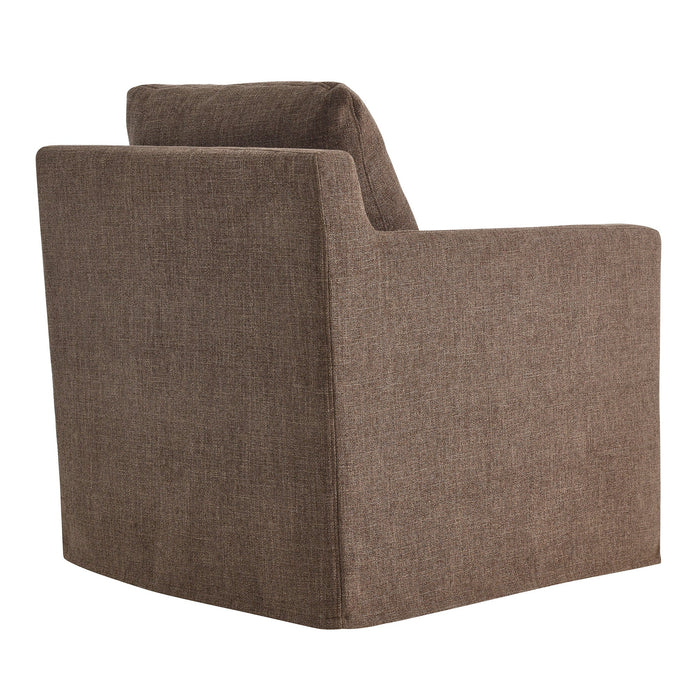 Serene Fabric Slipcovered Swivel Armchair