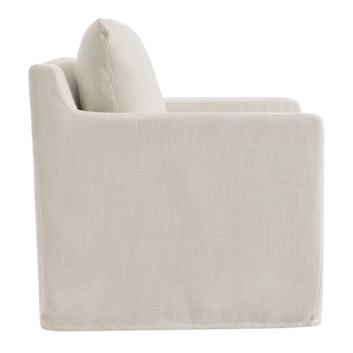 Serene Fabric Slipcovered Swivel Armchair