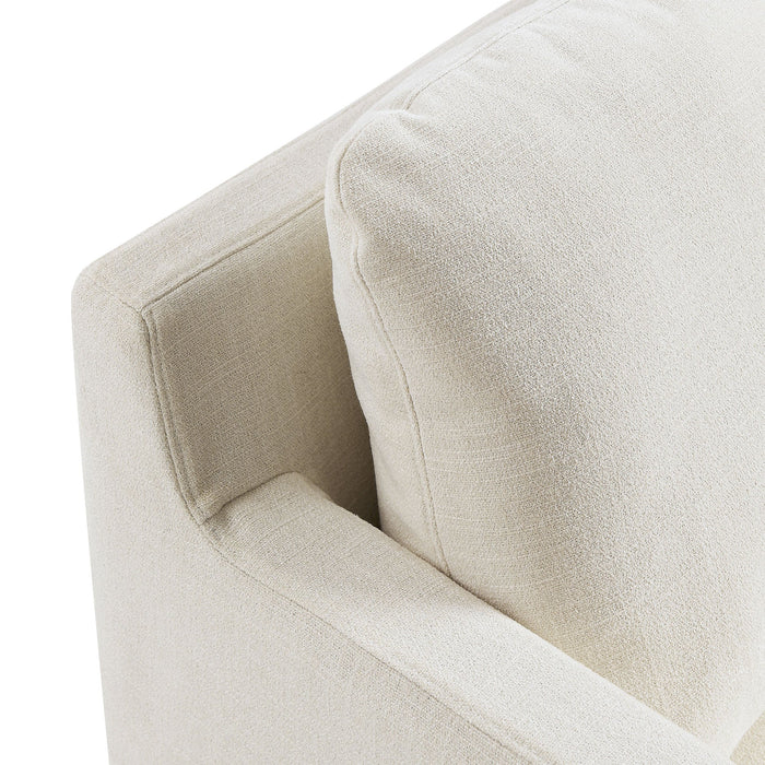 Serene Fabric Slipcovered Swivel Armchair