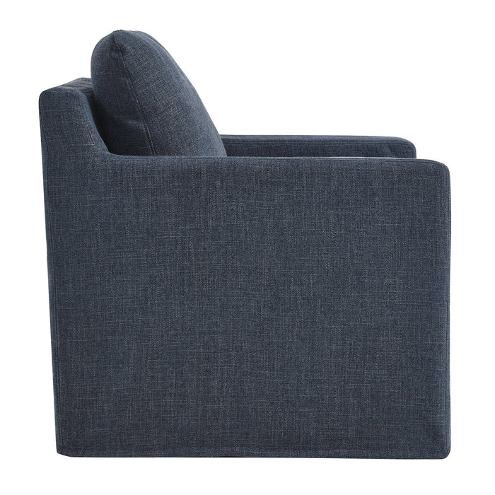 Serene Fabric Slipcovered Swivel Armchair