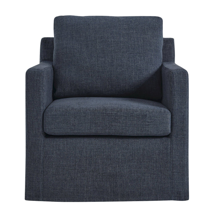 Serene Fabric Slipcovered Swivel Armchair