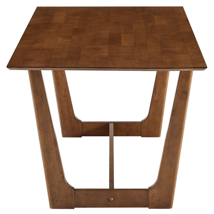 Solara 7-Piece Wood Dining Set Walnut Black / Side Chairs