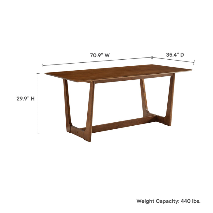 Solara 7-Piece Wood Dining Set Walnut Black / Side Chairs