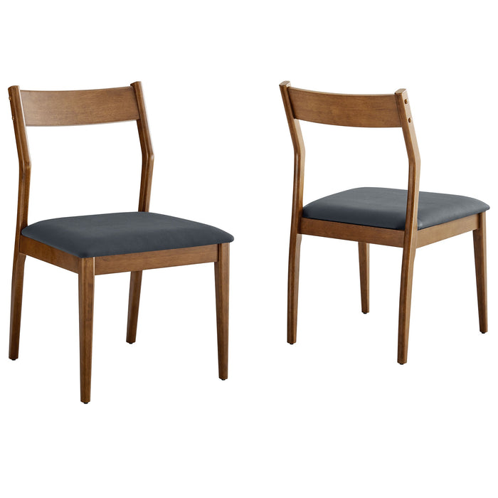 Modway Solara Dining Side Chairs Set of 2 in Black