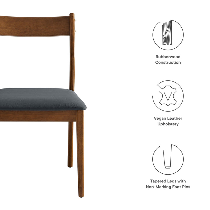 Modway Solara Dining Side Chairs Set of 2 in Black - Side View