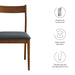 Modway Solara Dining Side Chairs Set of 2 in Black - Side View