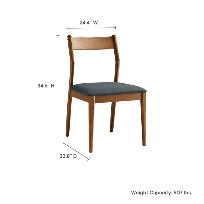 Modway Solara Dining Side Chairs Set of 2 in Black - Detail View
