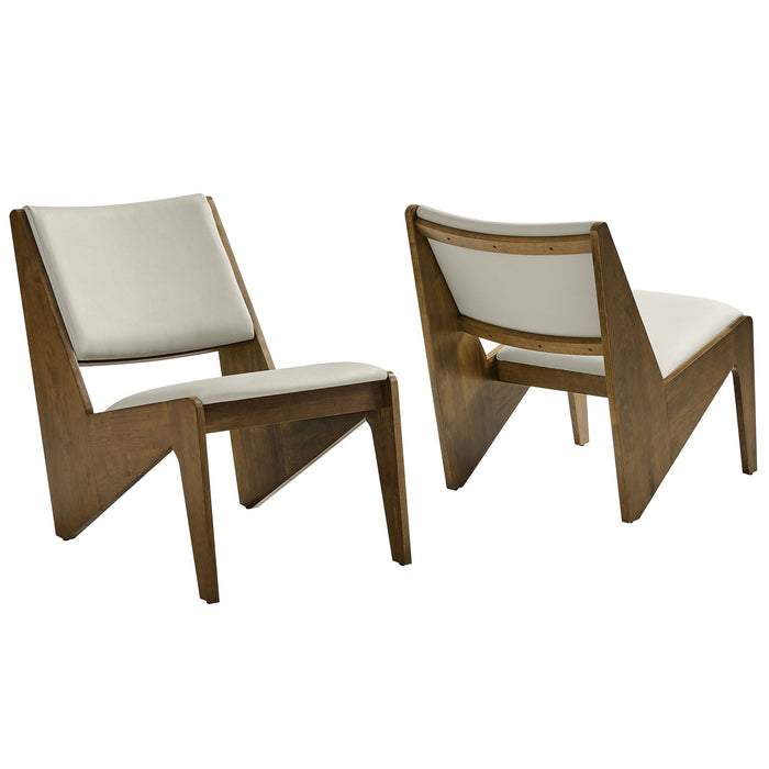 Modway Rylina Vegan Leather Accent Chairs Set of 2 Living Room Furniture - View 19